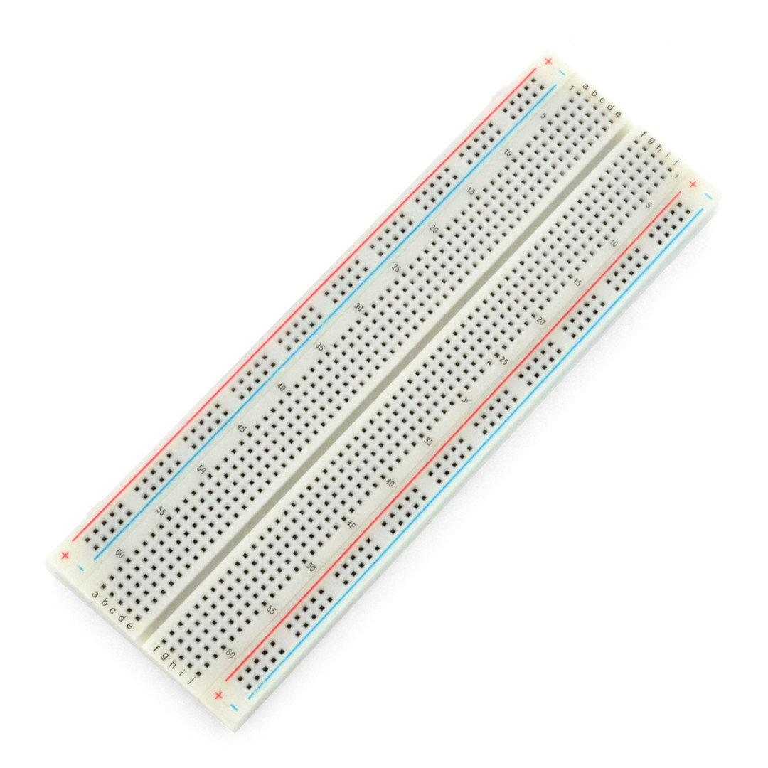 Breadboard 830 Felder - eine große Platine mit separaten Stromleitungen, die die Erstellung elektronischer Schaltungen