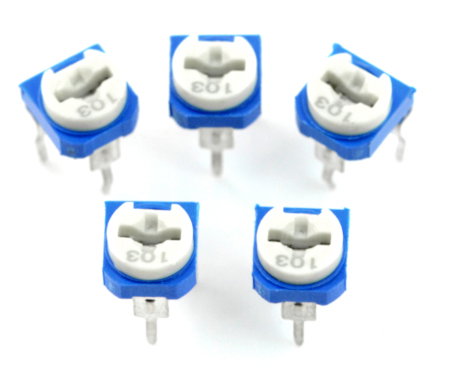 Einbaupotentiometer, liegend, 10kΩ - 5St.