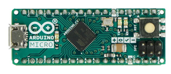 Arduino-Mikromodul - Draufsicht Moduł Arduino micro - platforma Atmega32u4