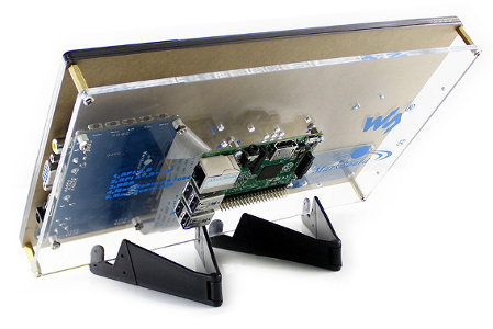 H Touchscreen - kapazitives LCD TFT 10,1 '' 1024x600 px für Raspberry + Gehäuse
