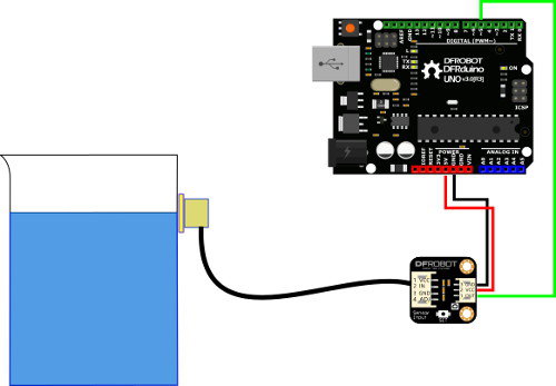 Ein Beispiel für die Verbindung des Sensors mit Arduino