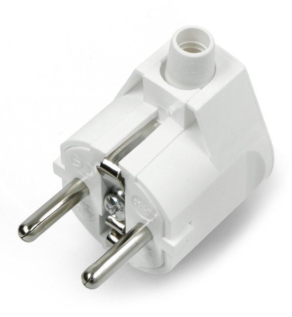 WT-20-Stecker – an eine geerdete Steckdose – weiß