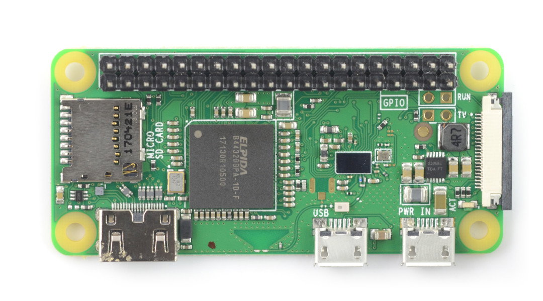 Raspberry Pi Zero WH 512 MB RAM mit WiFi- und BT-Modul, Version 4.1 mit männlichen GPIO-Anschlüssen