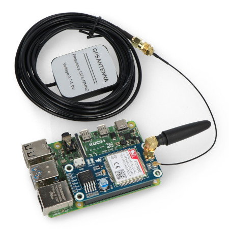 LTE GPS HAT - NB-IoT / LTE / GPRS / GPS SIM7000E - Schild für Raspberry Pi 3B+ / 3B / 2B / Zero - Waveshare 14865