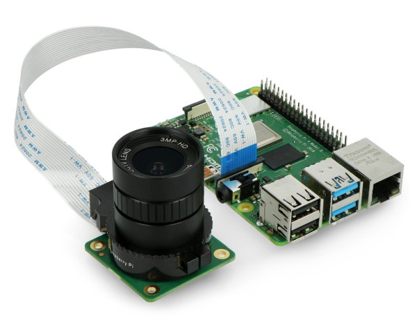 Das Objektiv ist auf der Raspberry Pi HQ-Kamera montiert
