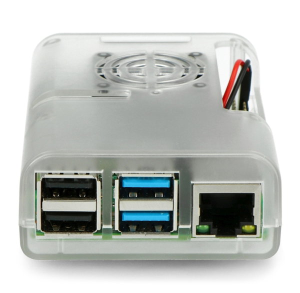 Gehäuse für Raspberry Pi 4B mit Lüfter - transparent