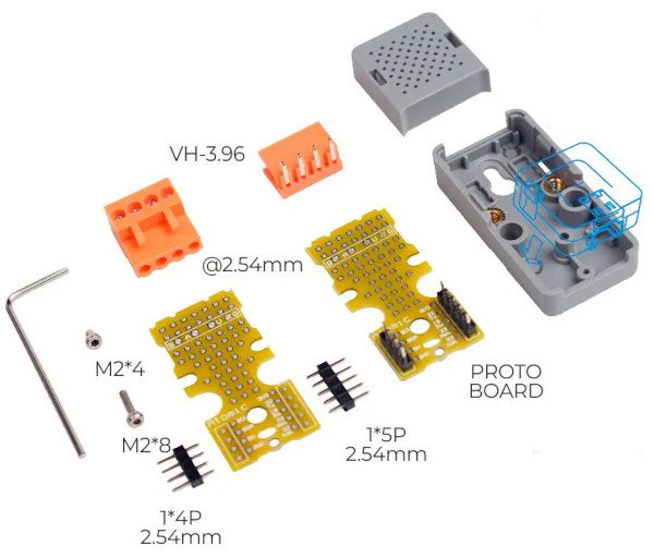 Der Inhalt des Atomic Proto Kits.