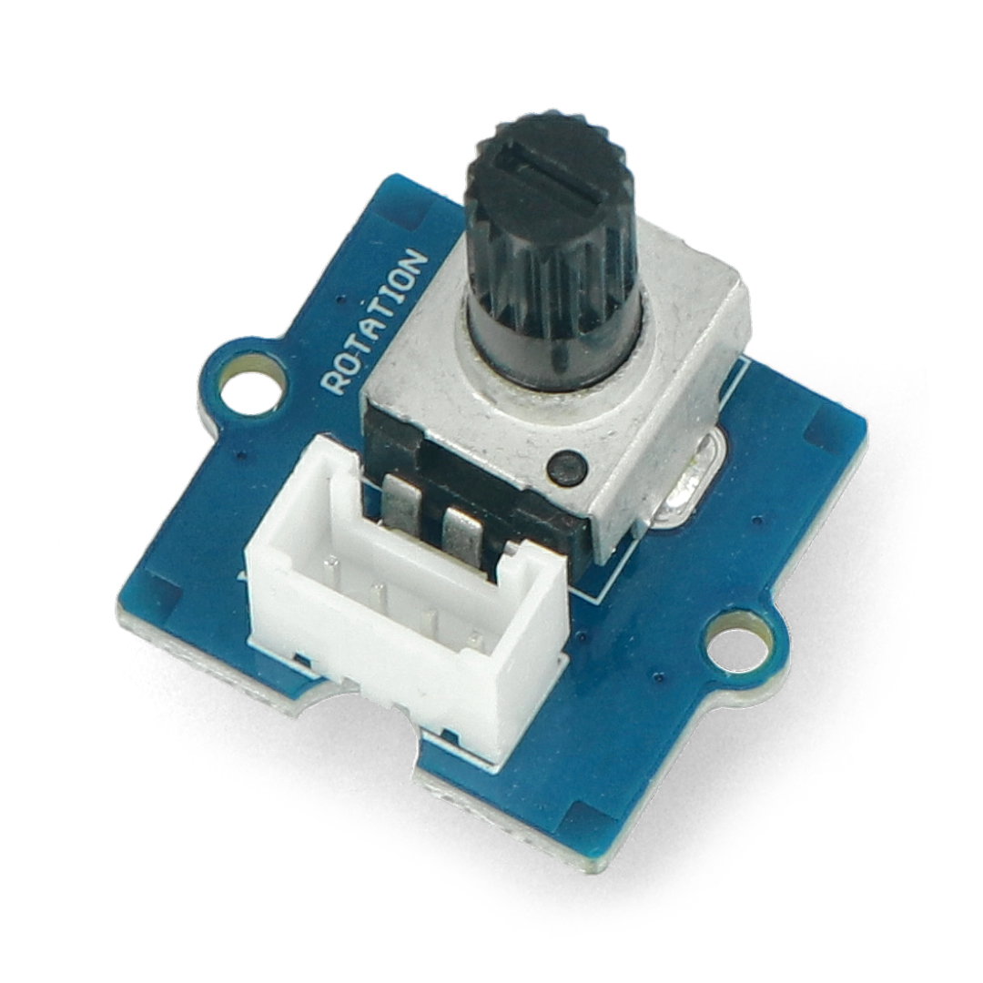 Grove - Drehpotentiometer Lineares Drehpotentiometer. Schwenkbereich beträgt 300°. Es hat einen 4-poligen Grove-Stecker auf
