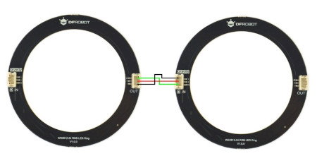 Anschlussschema zweier LED-Ringe.