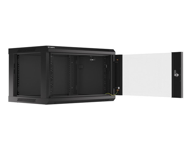 Szafa instalacyjna rack wisząca - 19'' 6U 600 x 450 mm - czarna - Lanberg WF01-6406-10B