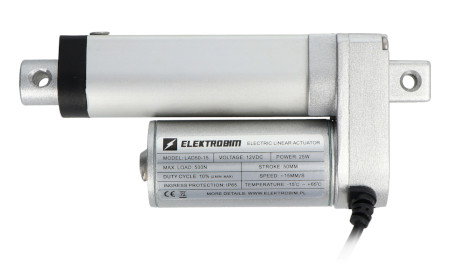 Siłownik elektryczny LAD 500 N 15 mm/s 12 V - wysuw 5 cm