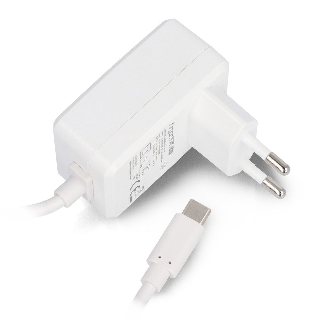 Zasilacz Argon40 27 W USB C - 5,1 V / 5 A do Raspberry Pi 5 - biały