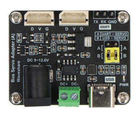 Bus Servo Adapter (A) - Steuerung für serielle Bus-Servos der ST- / SC-Serie - UART - Waveshare 25514
