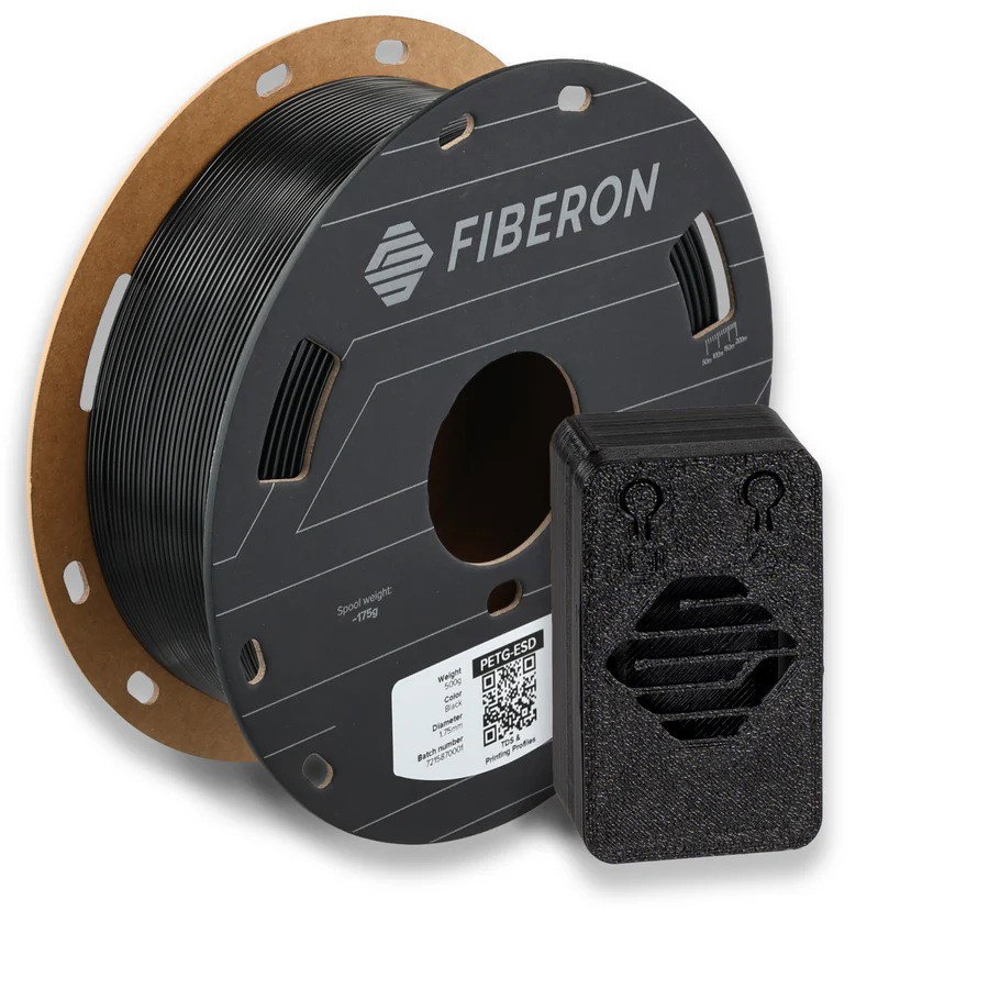 Polymaker Fiberon PETG-ESD 1.75mm 0.5kg Filament - Schwarz