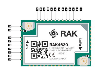 Pinbelegung des RAK4630-Moduls von RAK Wireless
