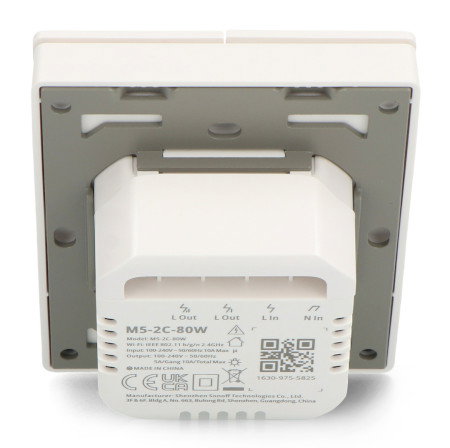 Sonoff M5-2C-80W - inteligentny włącznik ścienny WiFi / Matter - 2-kanałowy - biały