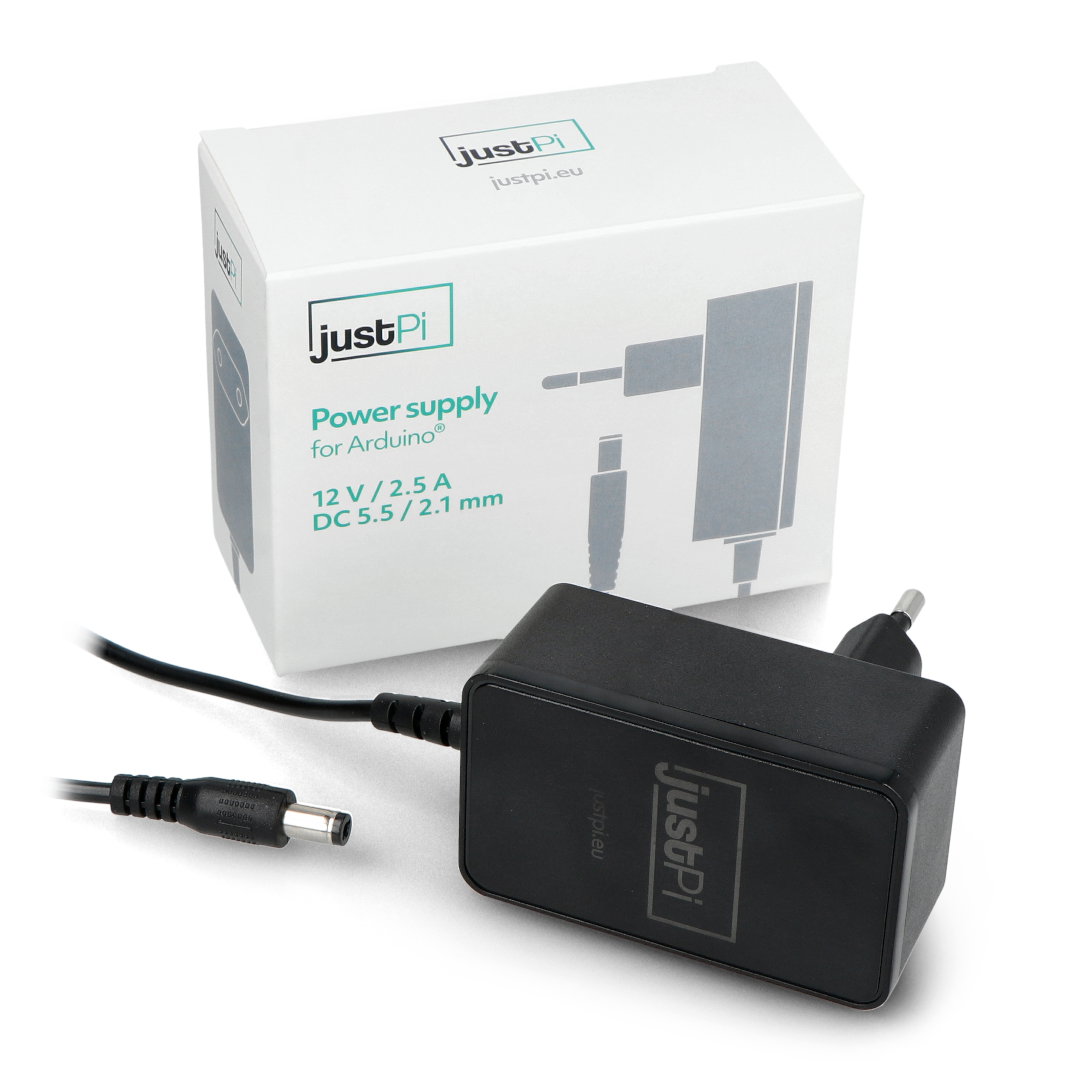 Das justPi 12 V / 2,5 A Netzteil für Arduino - DC 5,5/2,1 mm Stecker