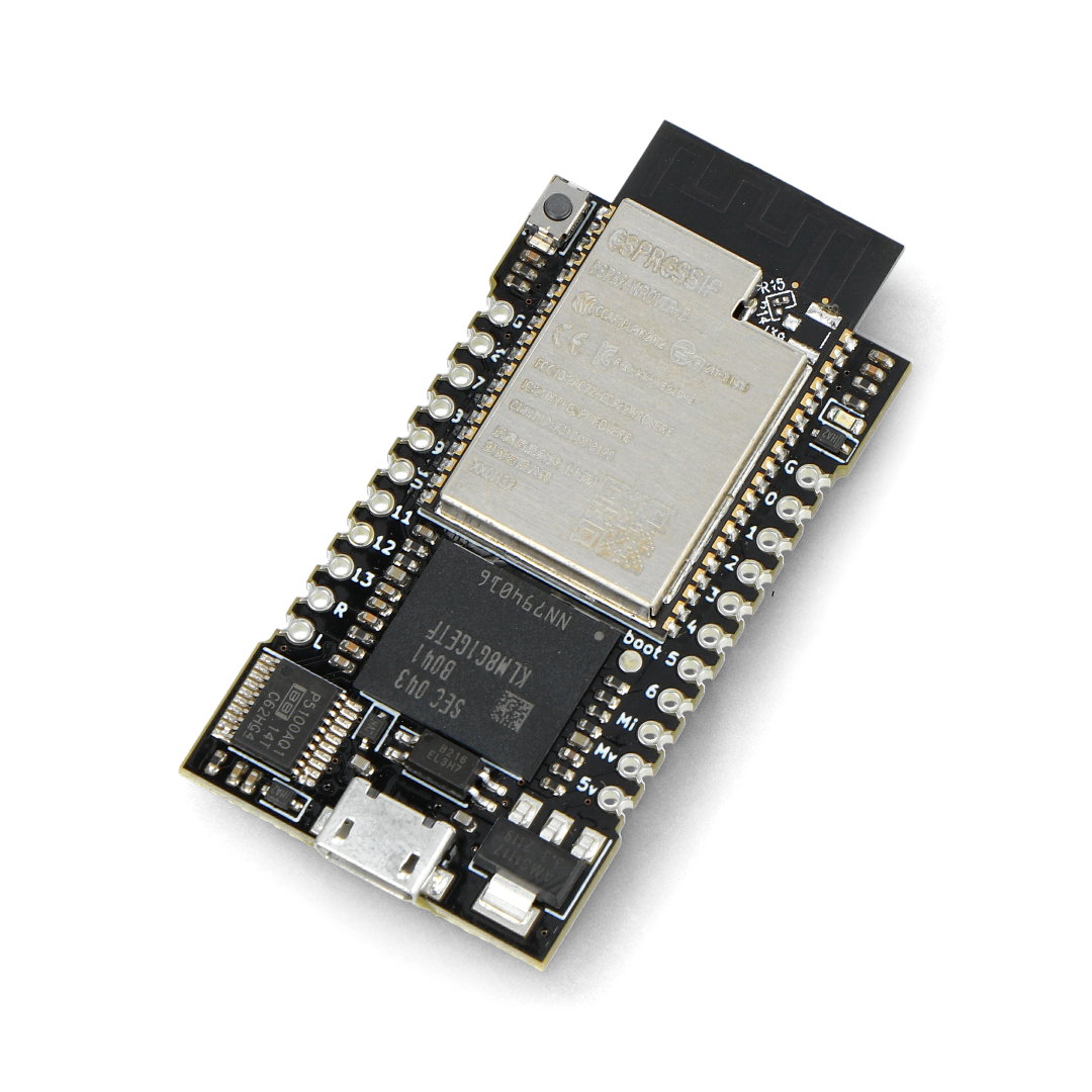 Płytka rozwojowa SparkFun leży na białym tle.