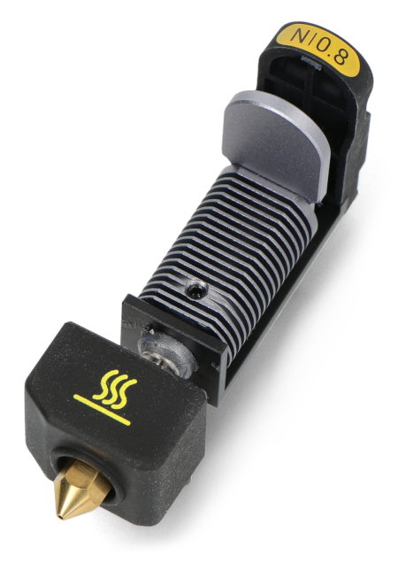 Das Hotend hat eine Kupferdüse mit einem Bohrungsdurchmesser von 0,8 mm
