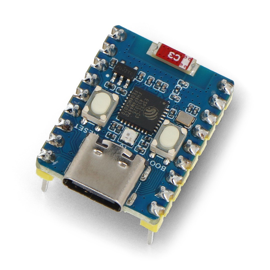 ESP32-C3-Zero-M - WiFi / Bluetooth Entwicklungsboard - mit Anschlüssen - ESP32-C3FN4 - Waveshare 25532