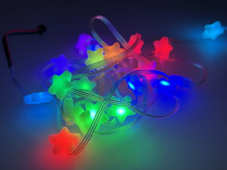 NeoPixel Star Shape Pixel Strand - pasek LED RGB 20 x 5050 w kształcie gwiazdek - cyfrowy, adresowany - 5 V - Adafruit 5982