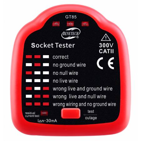 230V RCD-Steckdosenprüfer - Benetech GT85